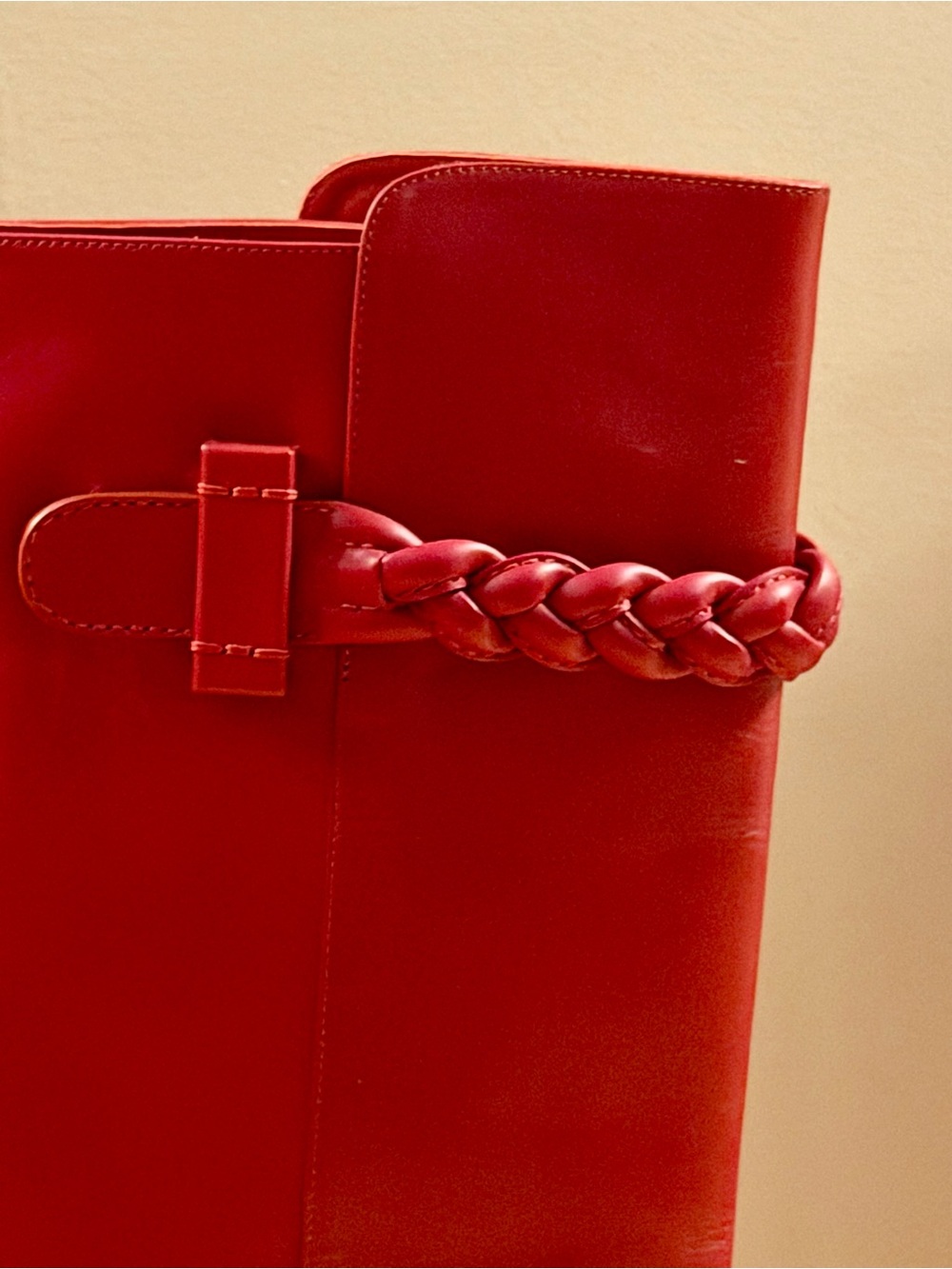 Valentino Garavani Knee-High Boots - Red Leather - EU 39.5 (US 9-9.5) - Picture 5 of 6
